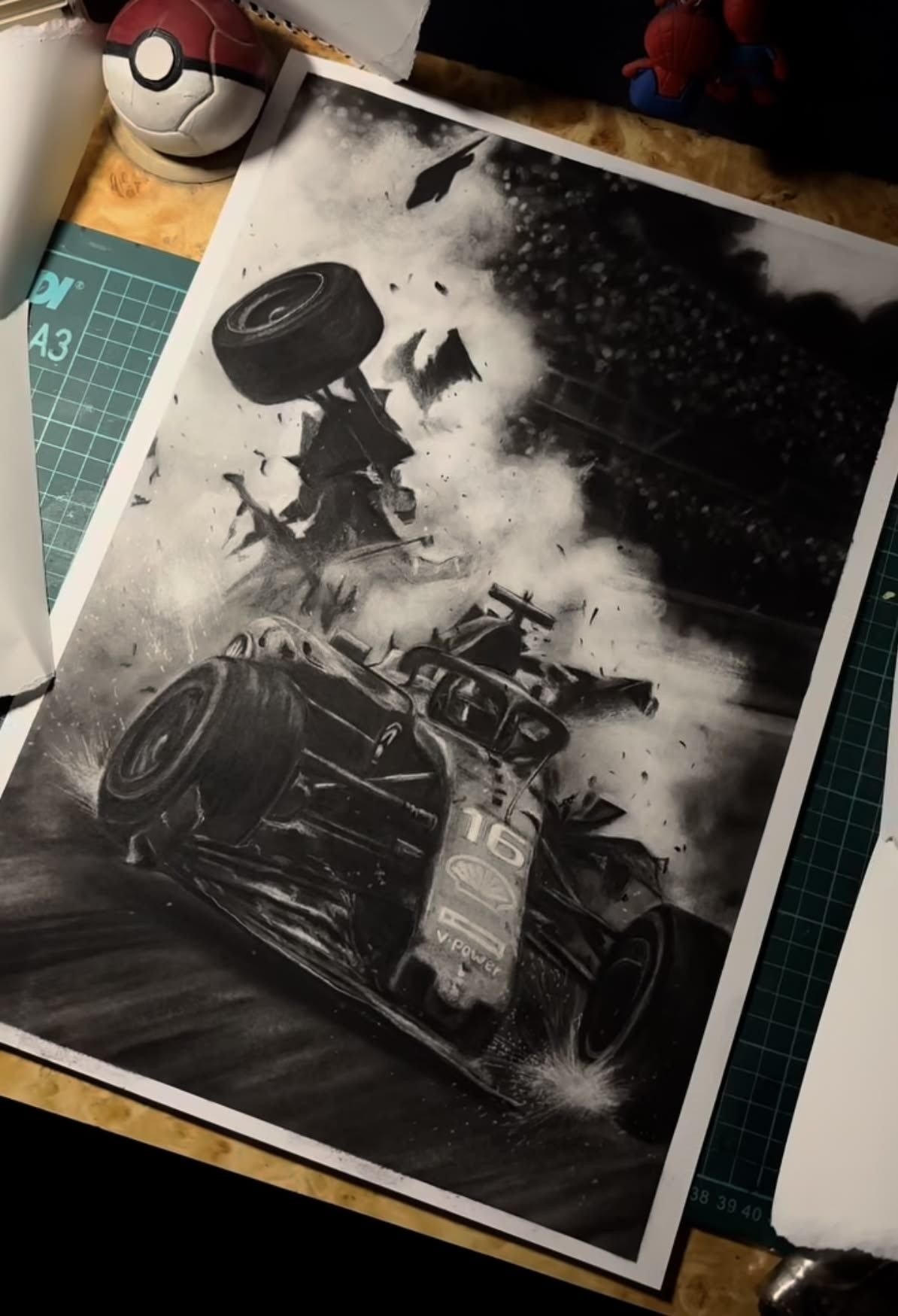 Dramatic pencil sketch artwork by Harish Rawat